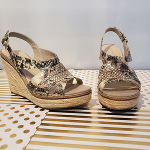 Anne Klein snake skin espadrille wedge